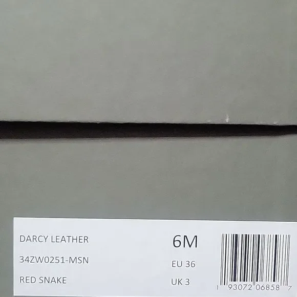 ALL SAINTS "Darcy" Red Leather Snake Print Pointed Toe Buckle Bootie 36 - Picture 8 of 10